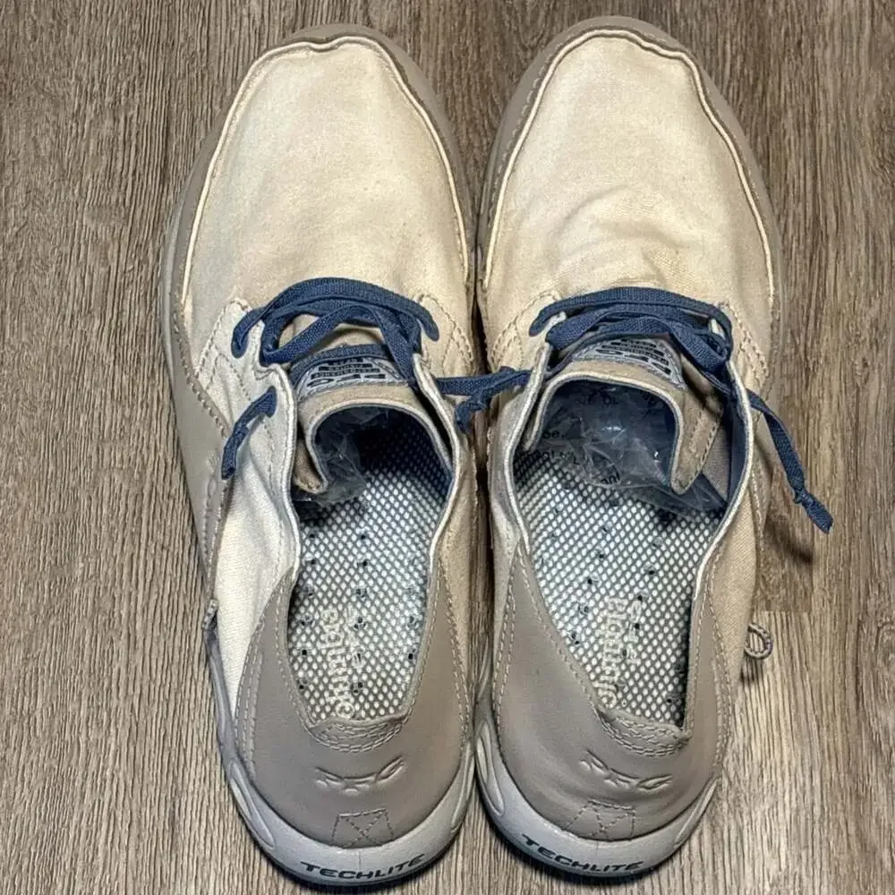 Columbia Men's sz 13M PFG Bahama Vent Loco Relaxed III Boat Shoes Ivory Canvas
